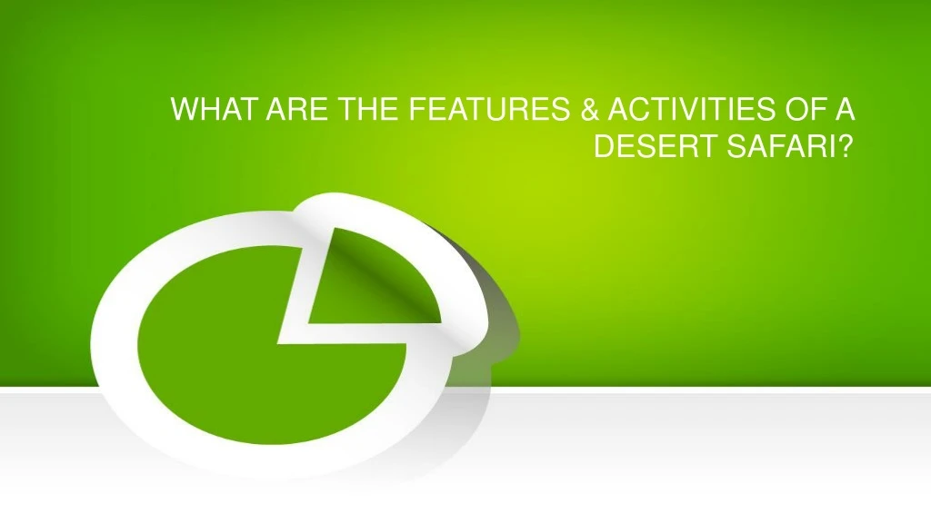what are the features activities of a desert safari