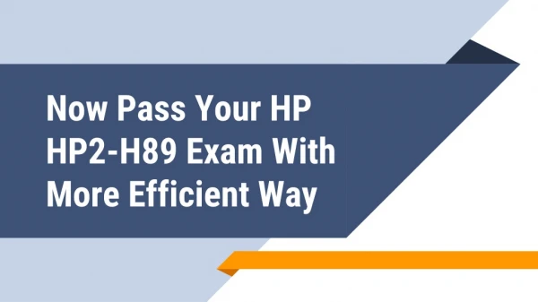 HP2-H89 Questions Dumps