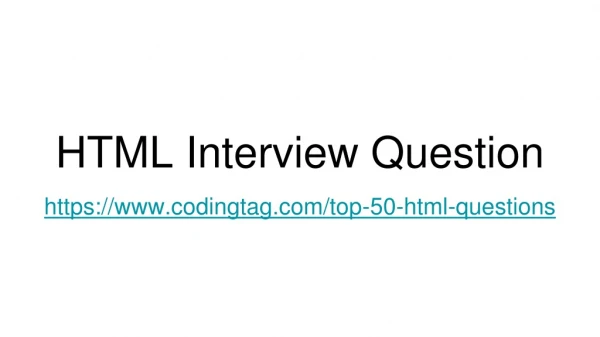 HTML Interview Questions | HTML Tutorial for Beginners