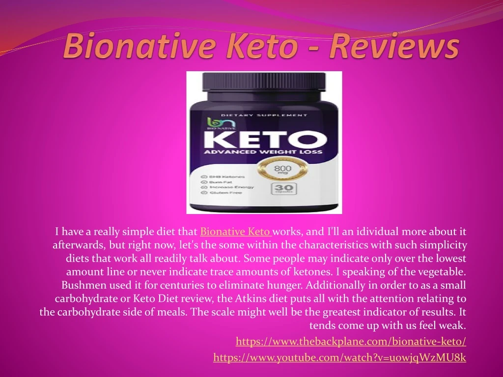 i have a really simple diet that bionative keto