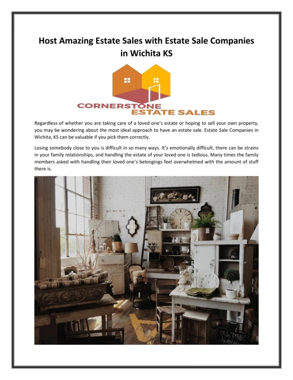 Host Amazing Estate Sales with Estate Sale Companies in Wichita KS