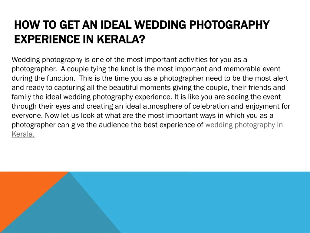 how to get an ideal wedding photography experience in kerala