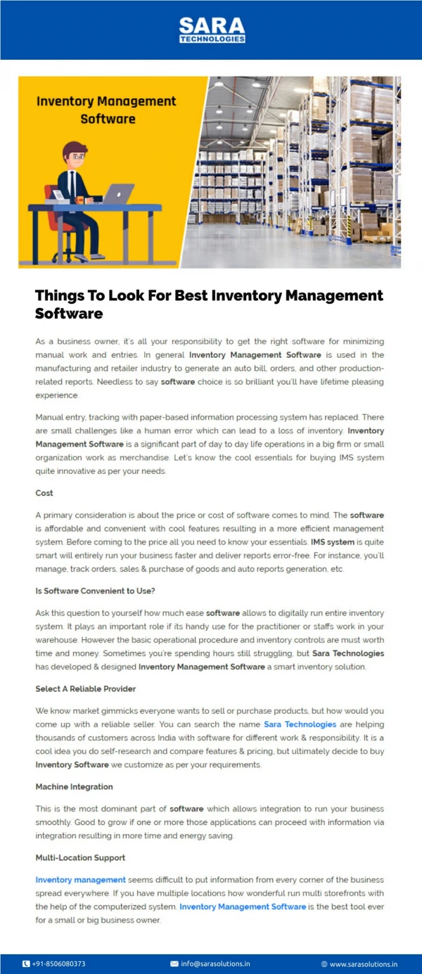 Things To Look For Best Inventory Management Software
