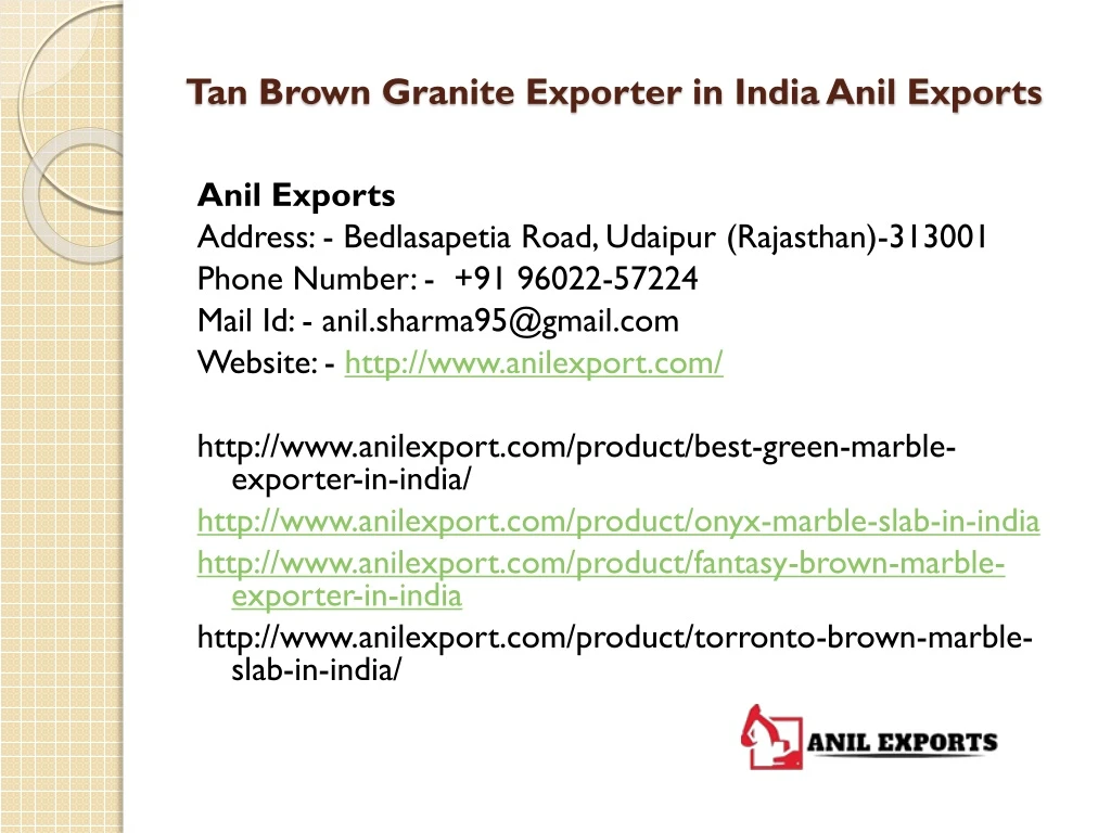 tan brown granite exporter in india anil exports