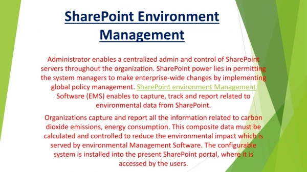 SharePoint Environment Management