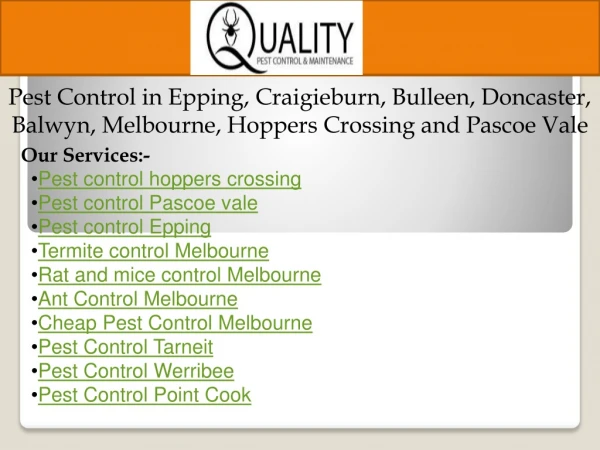 Pest control Epping