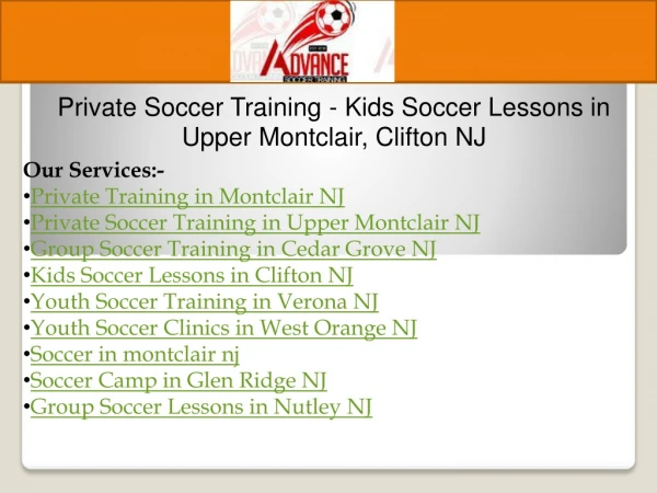 Group Soccer Training in Cedar Grove NJ