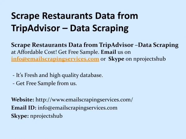 Scrape Restaurants Data from Tripadvisor
