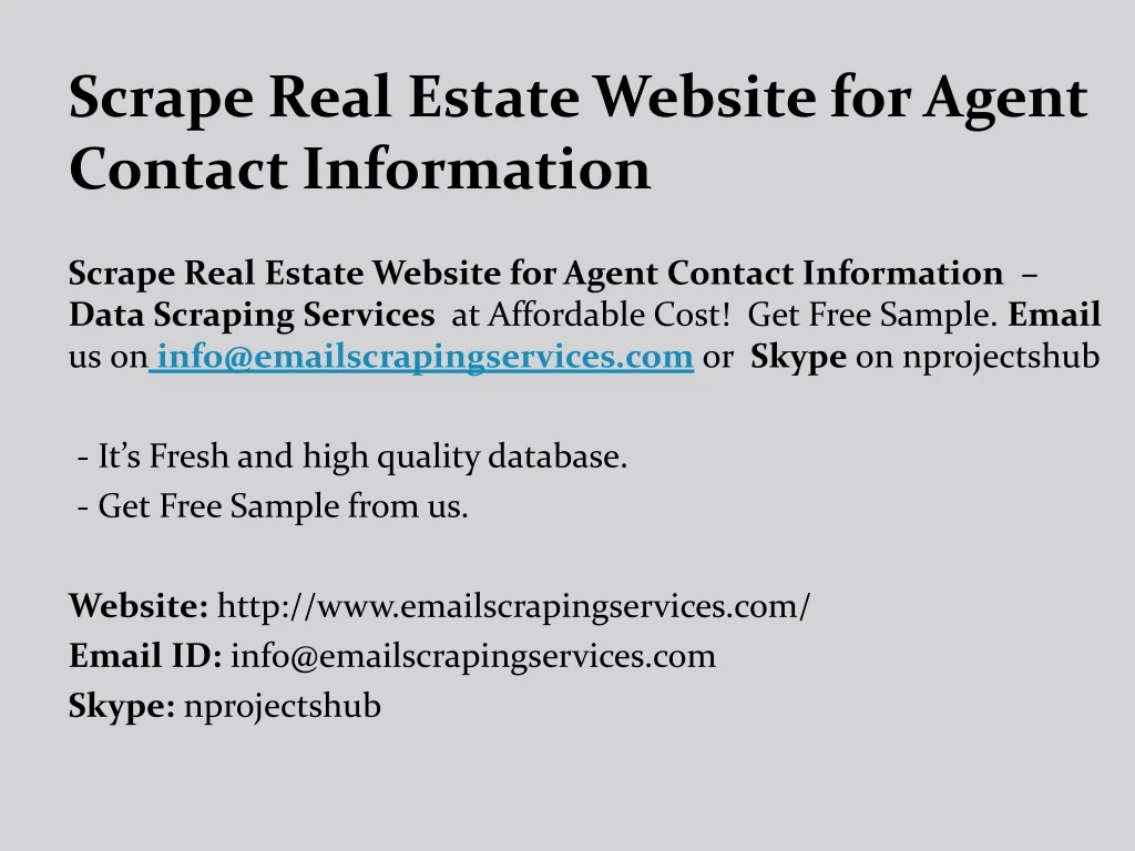 scrape real estate website for agent contact information