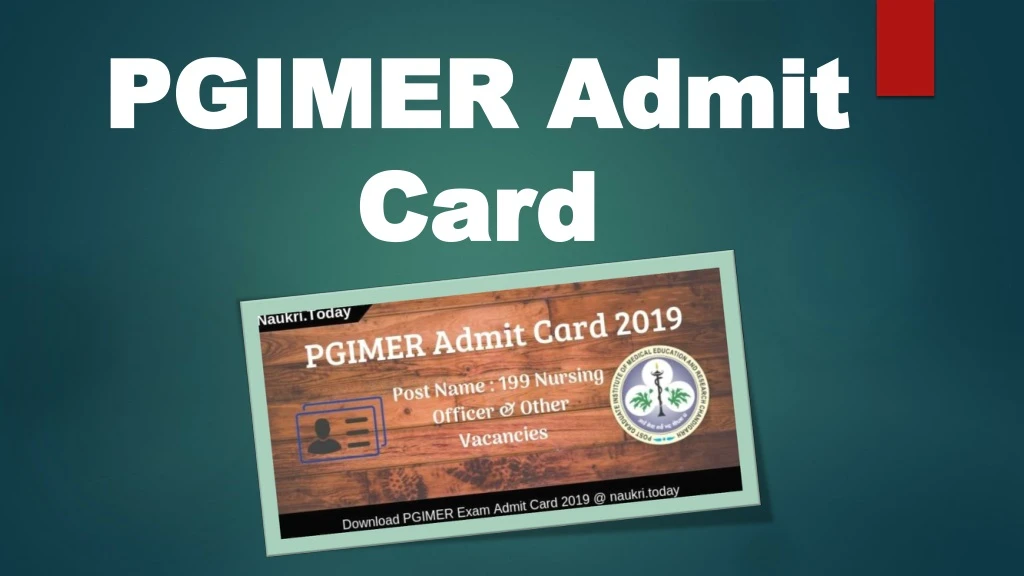 pgimer admit card