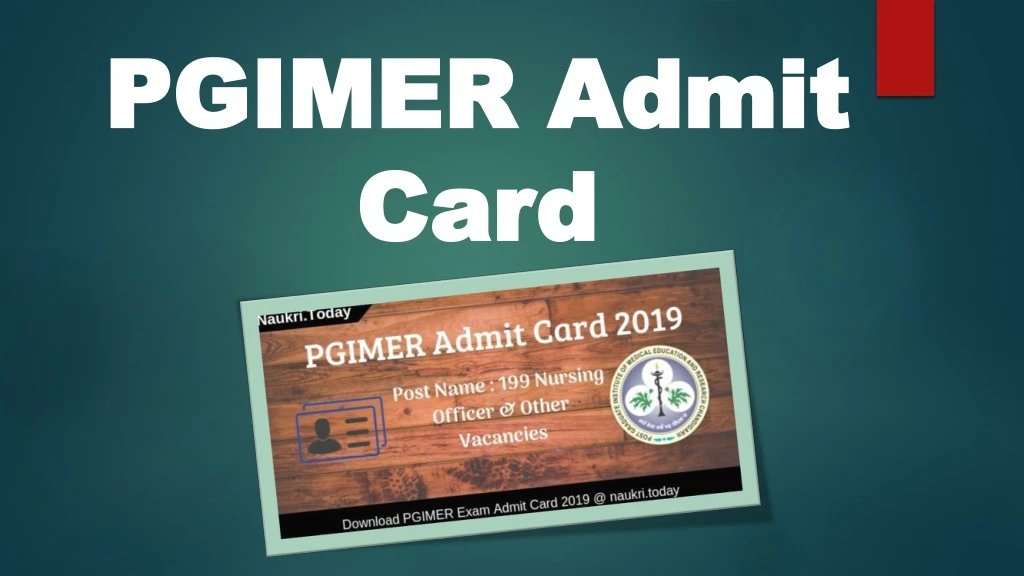 pgimer admit pgimer admit card card