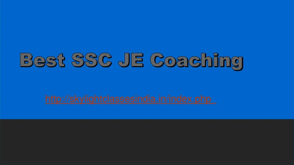 best ssc je coaching