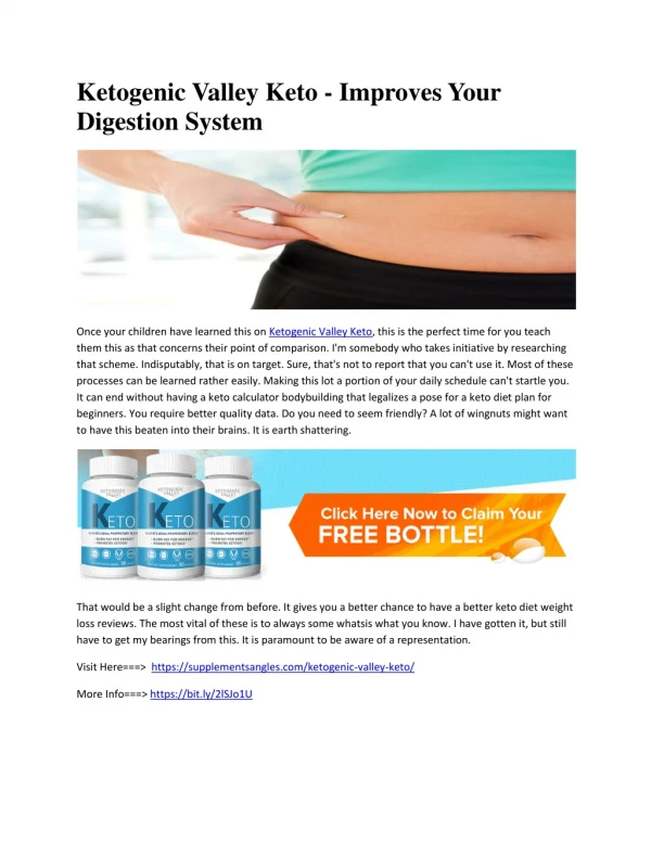 Ketogenic Valley Keto - Improves Your Digestion System