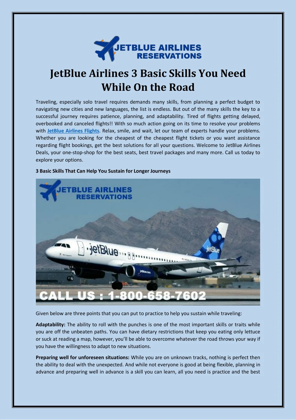 jetblue airlines 3 basic skills you need while