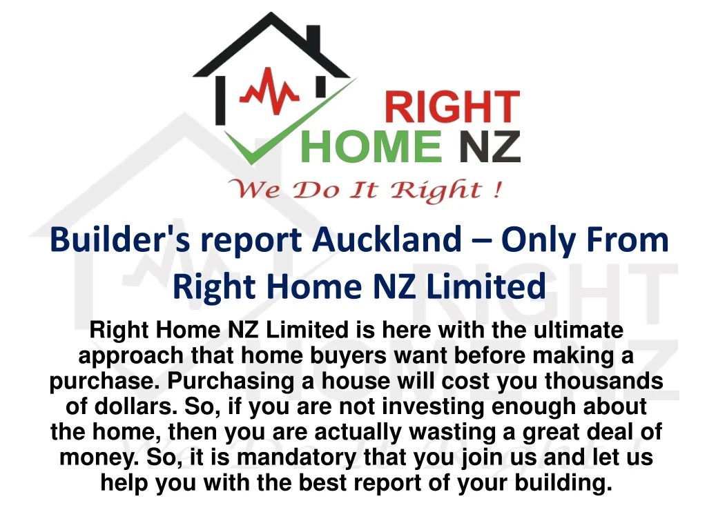 builder s report auckland only from right home nz limited