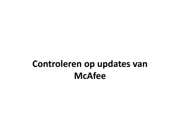 Controleren op updates van McAfee