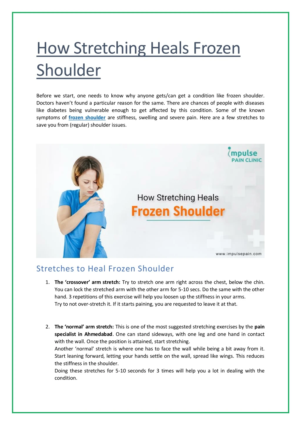 how stretching heals frozen shoulder