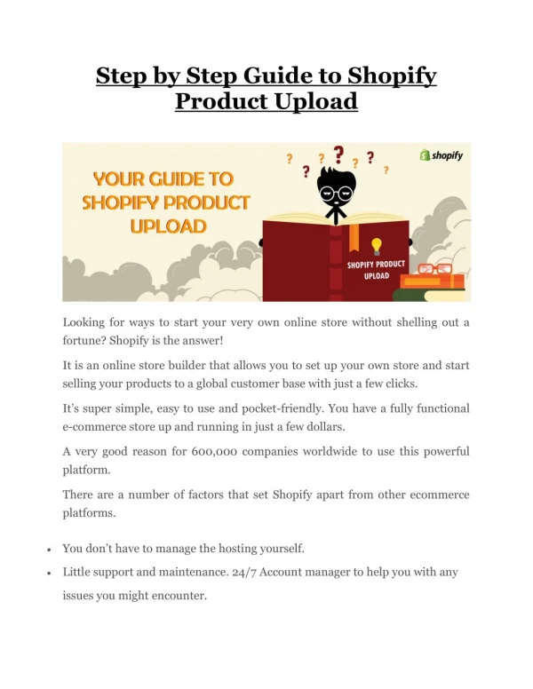 Step by Step Guide to Shopify Product Upload