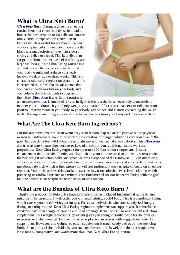 Ultra Keto Burn Natural Tips Reviews & Where To Buy ?