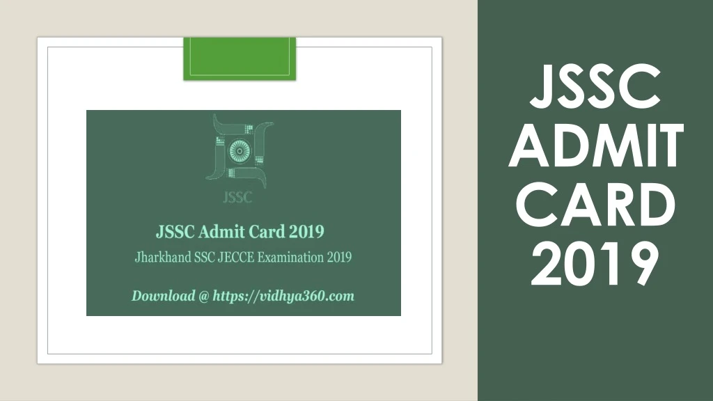 jssc admit card 2019