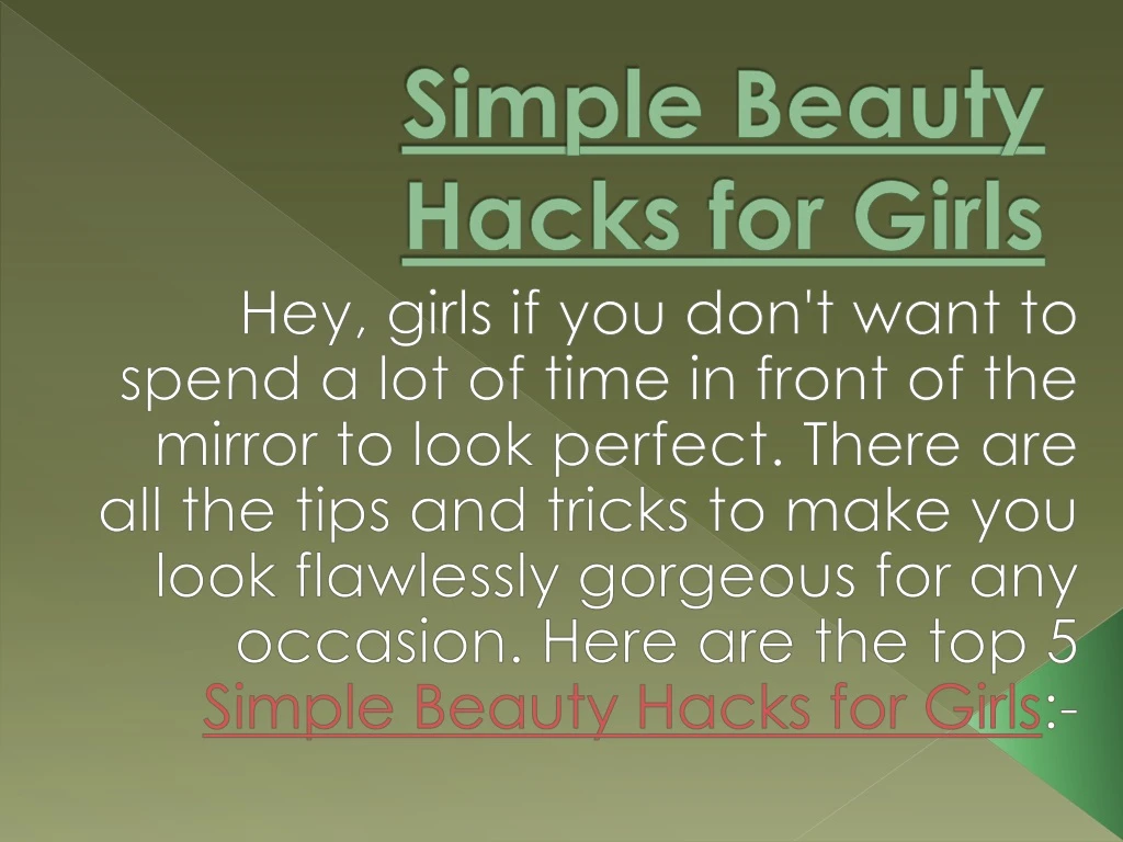 simple beauty hacks for girls