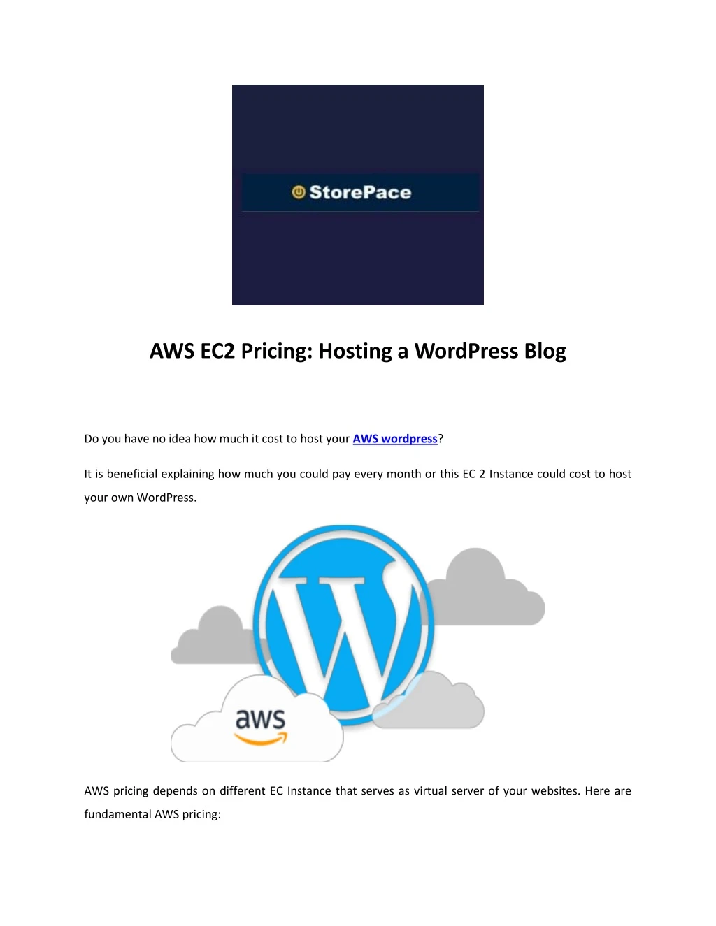 aws ec2 pricing hosting a wordpress blog