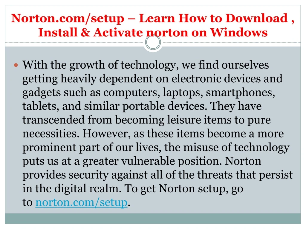 norton com setup learn how to download install activate norton on windows