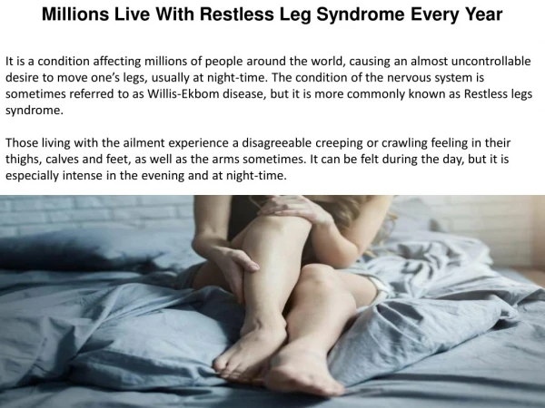 Millions Live With Restless Leg Syndrome Every Year