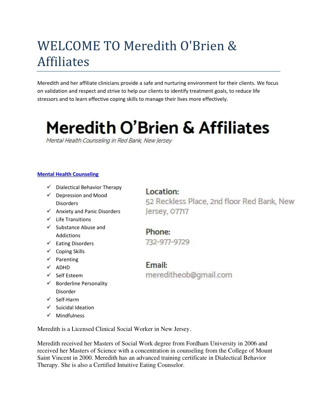 welcome to meredith o brien affiliates