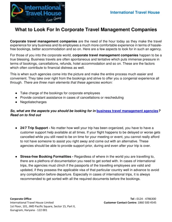 What to look for in corporate travel management companies
