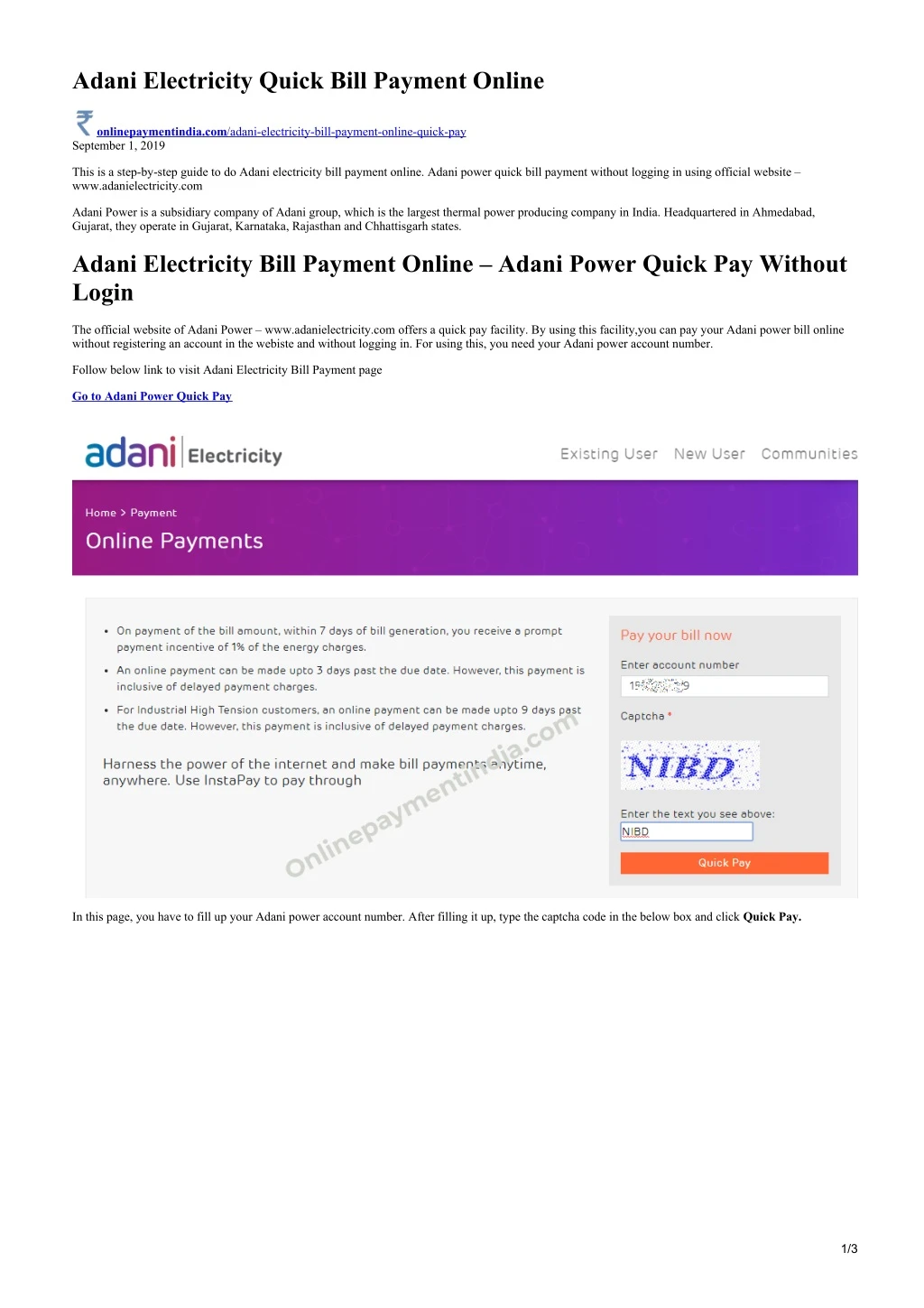 adani electricity quick bill payment online