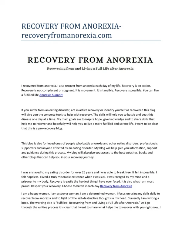 Anorexia Support