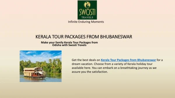 Kerala Tour Packages from Bhubaneswar - Swosti Travels