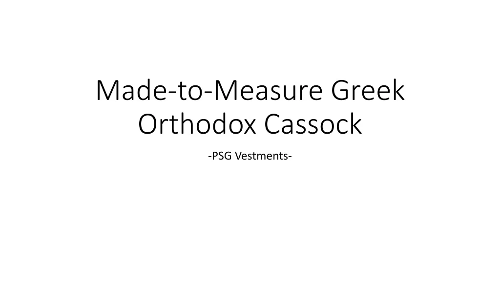 made to measure greek orthodox cassock