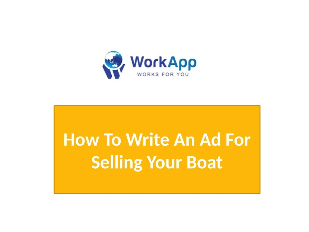 how to write an ad for selling your boat