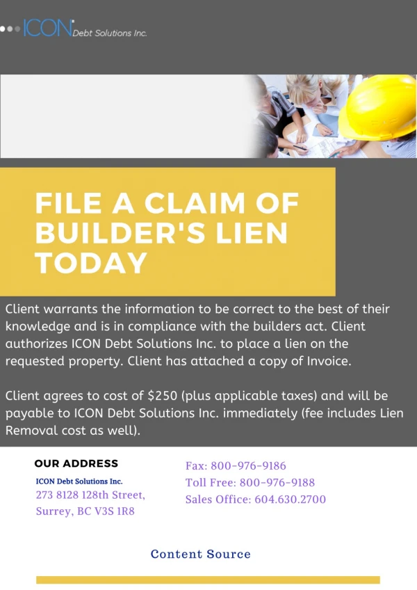 File Builders Lien in Vancouver BC