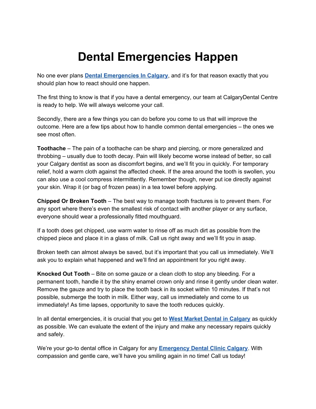 dental emergencies happen