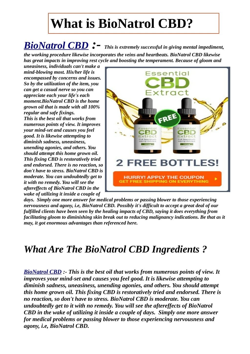 what is bionatrol cbd