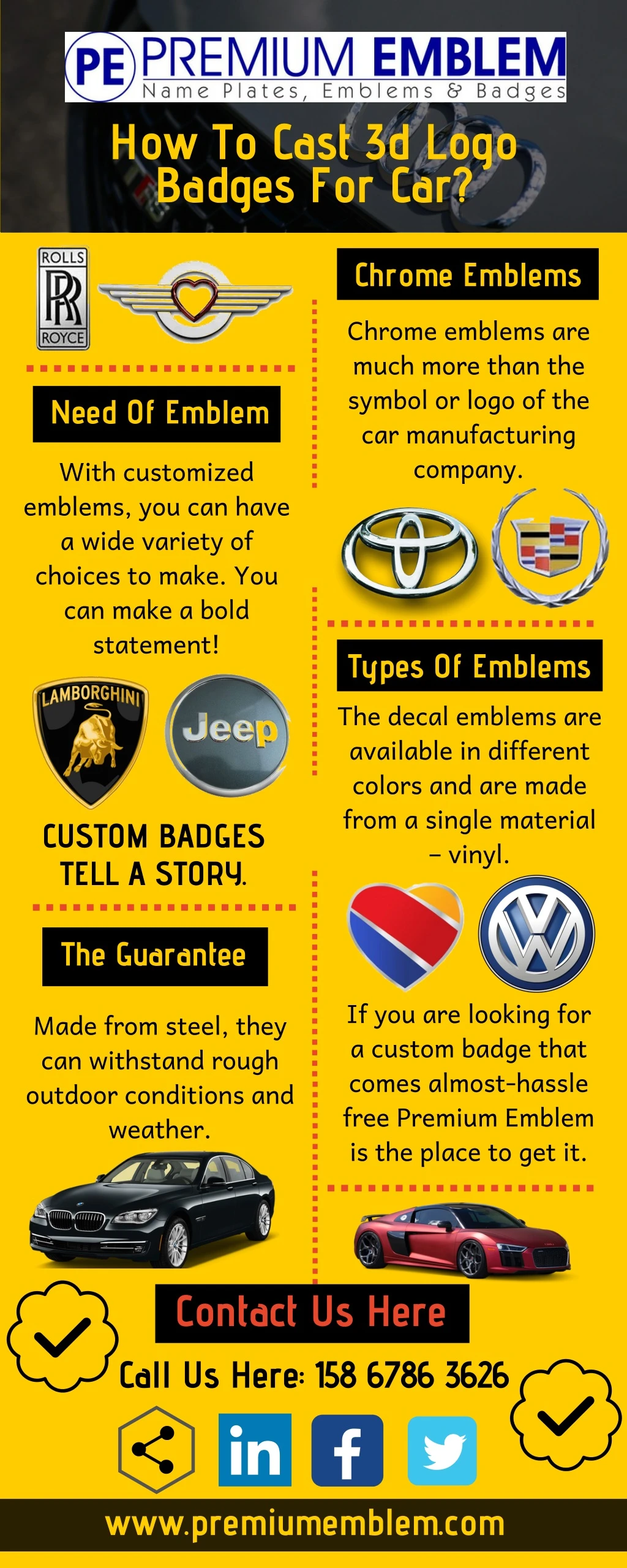 how to cast 3d logo badges for car