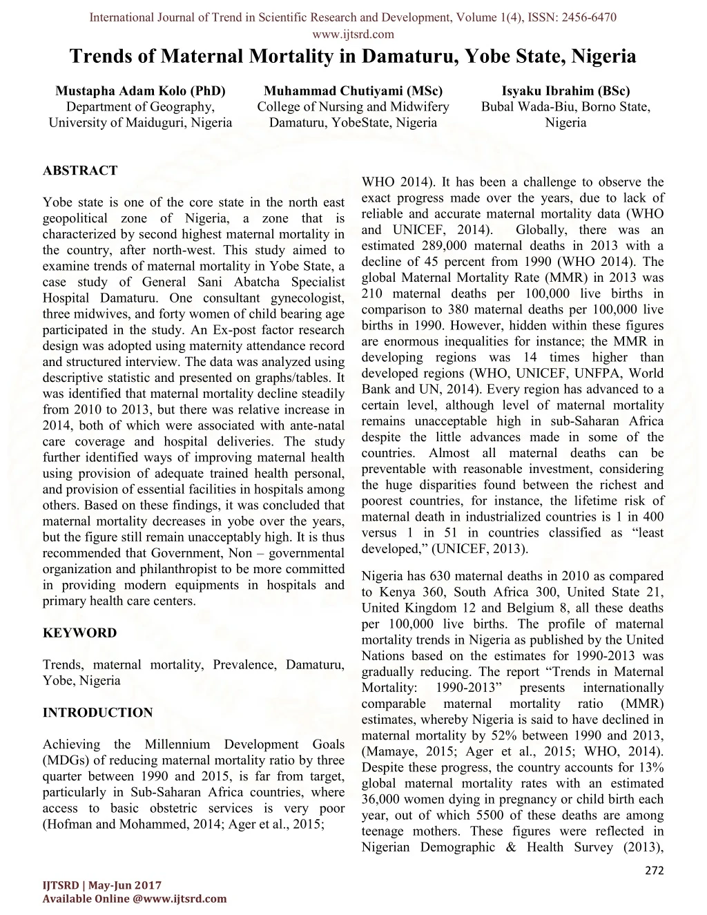 international journal of trend in scientific