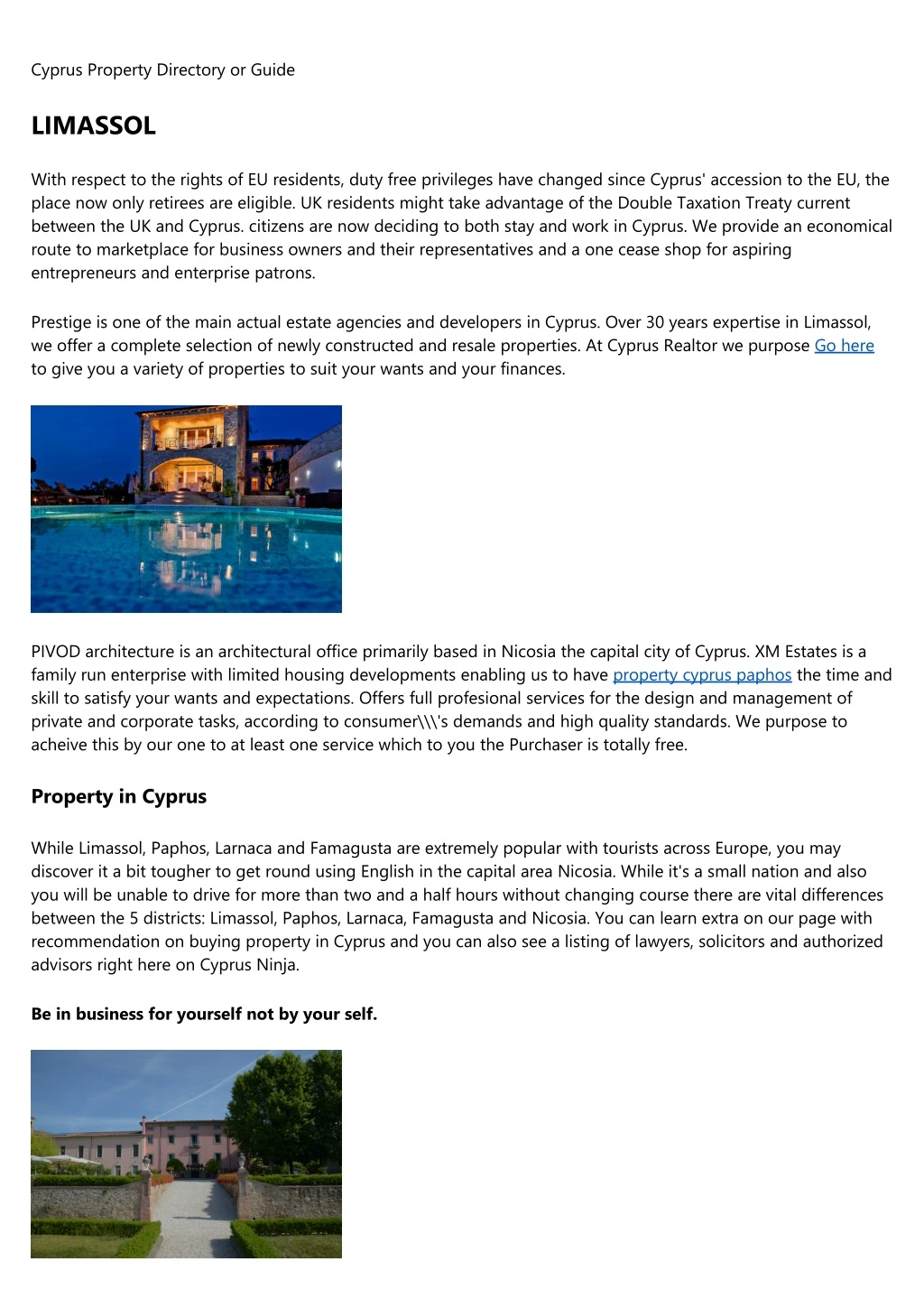 cyprus property directory or guide