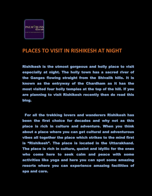 PLACES TO VISIT IN RISHIKESH AT NIGHT