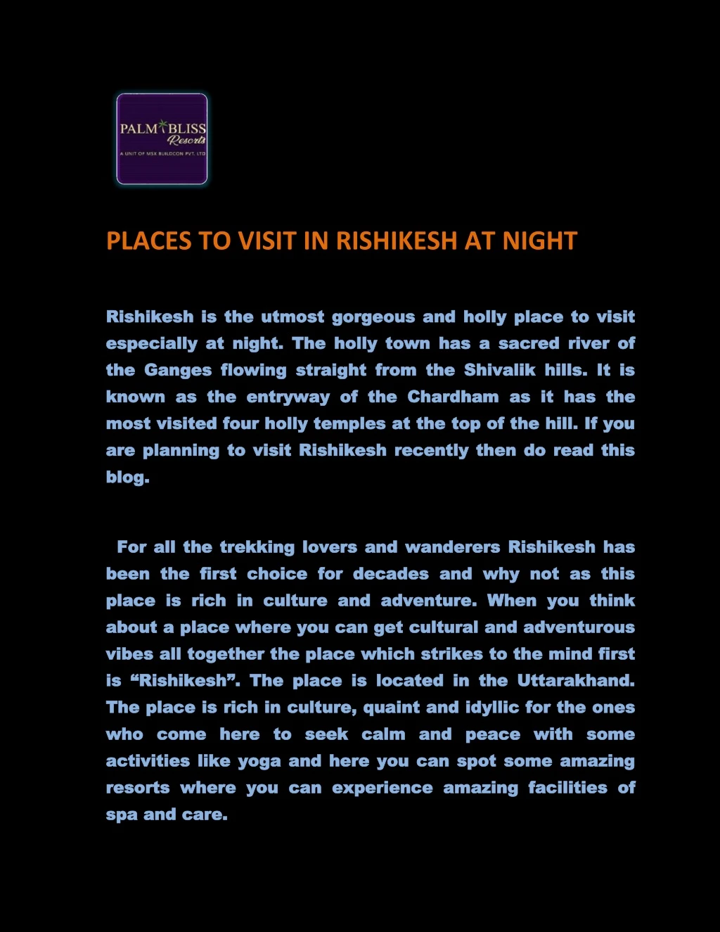 places to visit in rishikesh at night