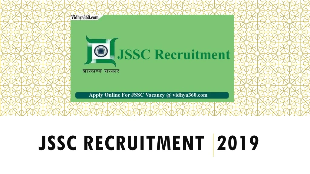jssc recruitment 2019