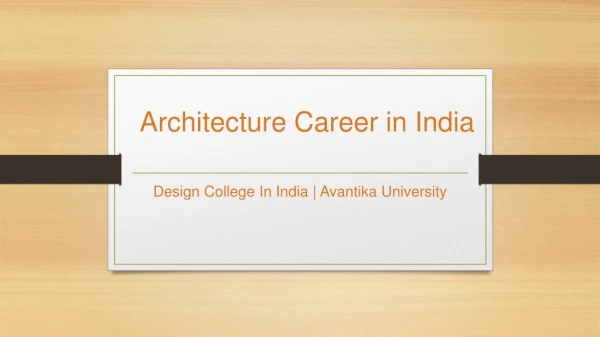 Architecture Career in India - Avantika University