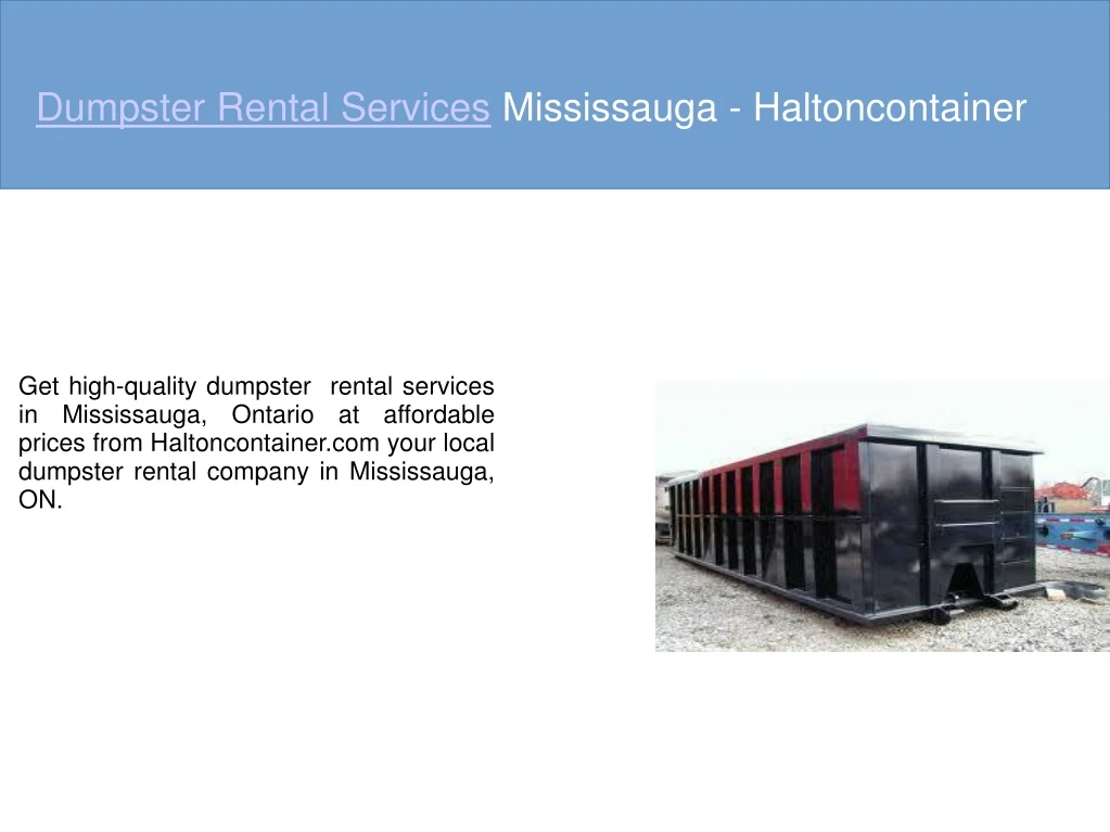 dumpster rental services mississauga