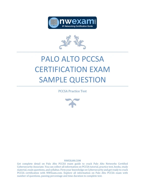 Know about PCCSA Palo Alto Networks Certified Cybersecurity Associate with Sample Questions