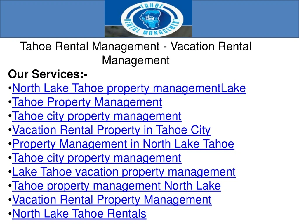tahoe rental management vacation rental