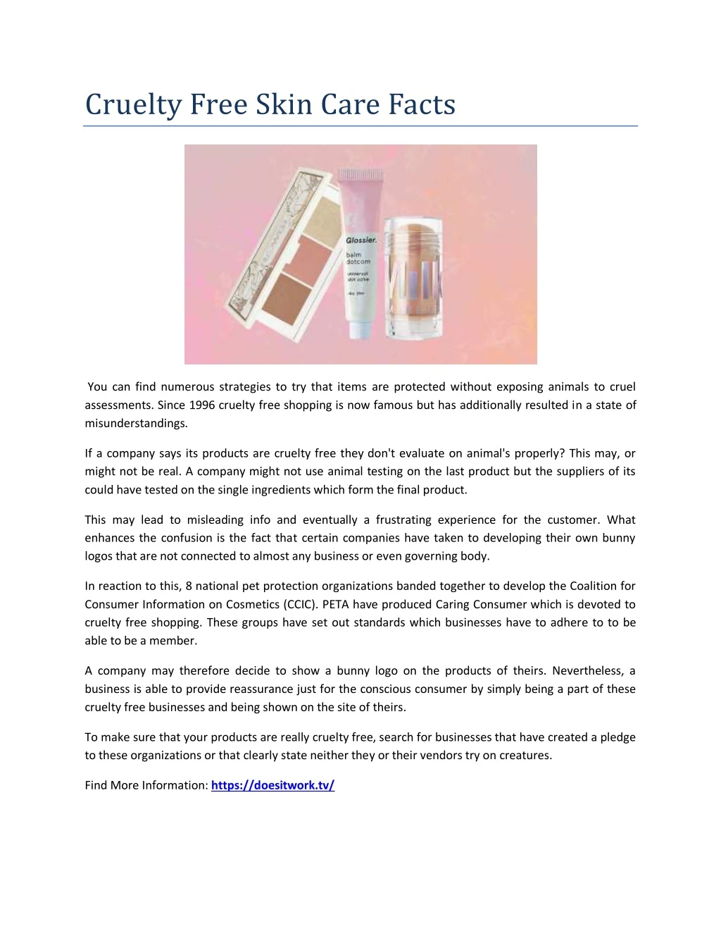 cruelty free skin care facts