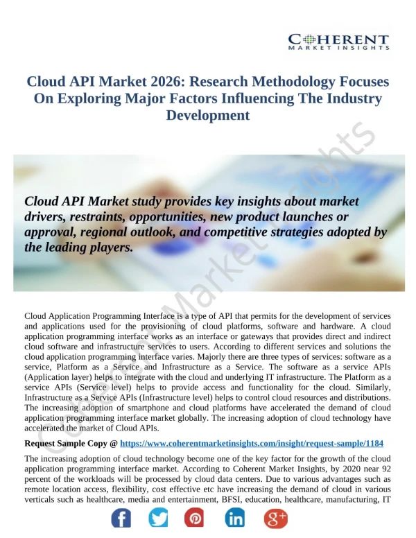Cloud API Market Expected To Reach Huge Growth By 2026
